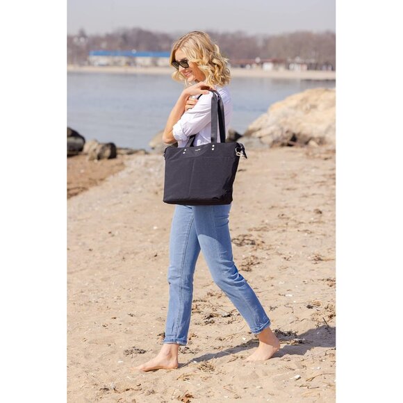 Elegant Water-Resistant Crossbody Tote Bag for Women – Medium Black Style - Picture 2 of 8